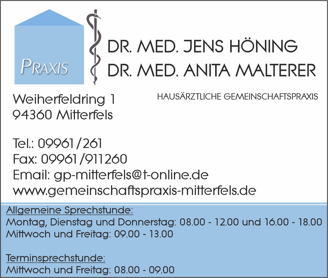 Dr. med. Jens Höning, Dr. med. Anita Malterer, Hausärztliche Gemeinschaftspraxis