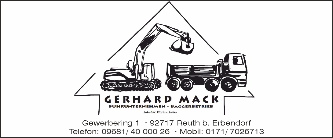 Gerhard Mack Fuhrunternehmen - Baggerbetrieb