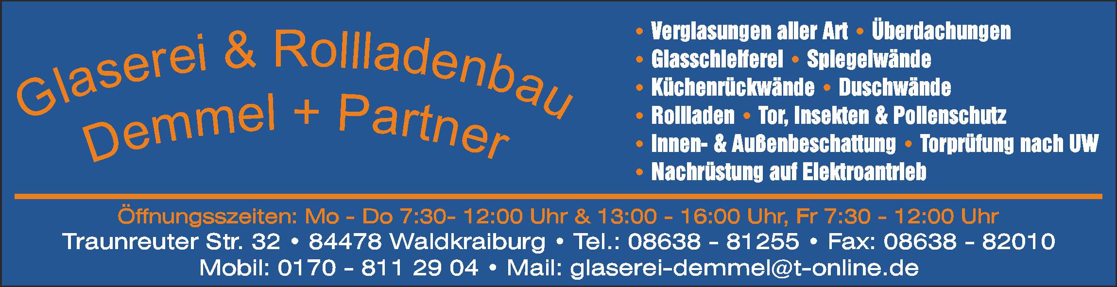 Demmel + Partner Glaserei & Rollladenbau