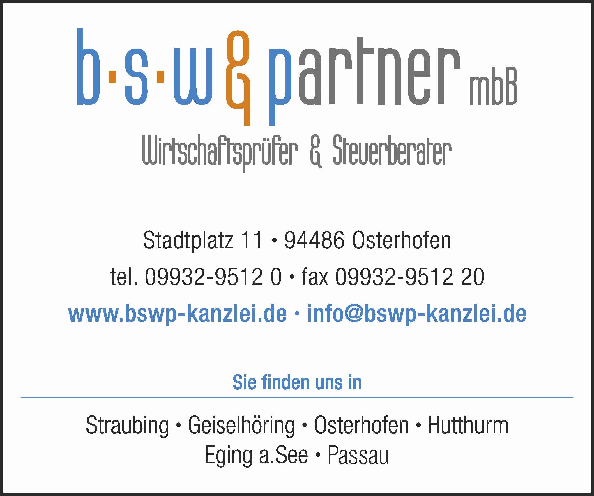 b s w & partner mbB Steuerberatungsgesellschaft