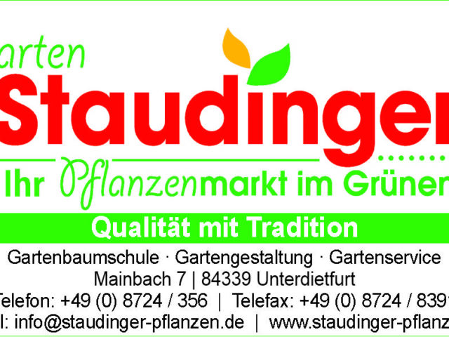 Garten Staudinger GmbH Gartenbaumschule · Gartengestaltung · Gartenservice
