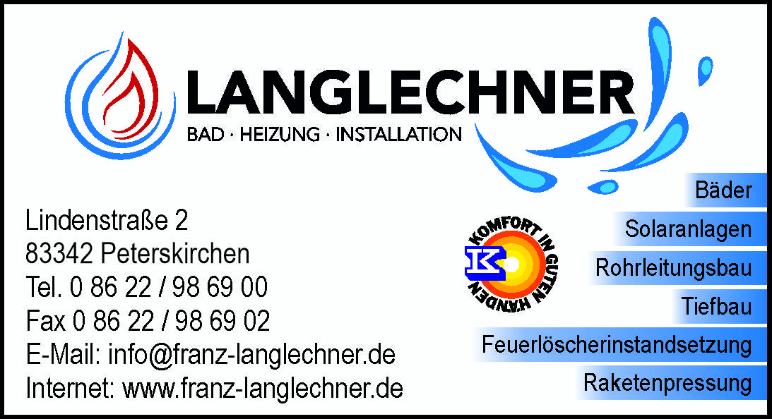 Firma Langlechner Heizung-Sanitär-Installation