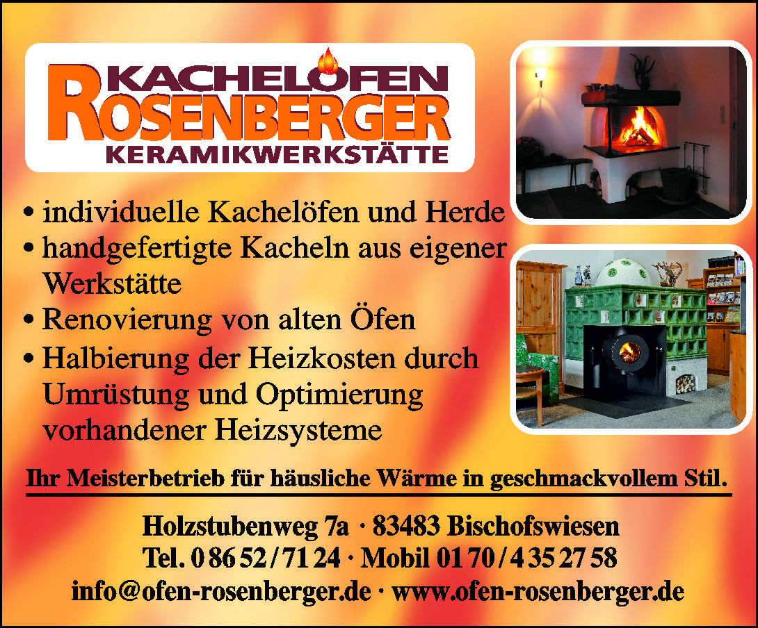 Kachelöfen Rosenberger Keramikwerkstätte