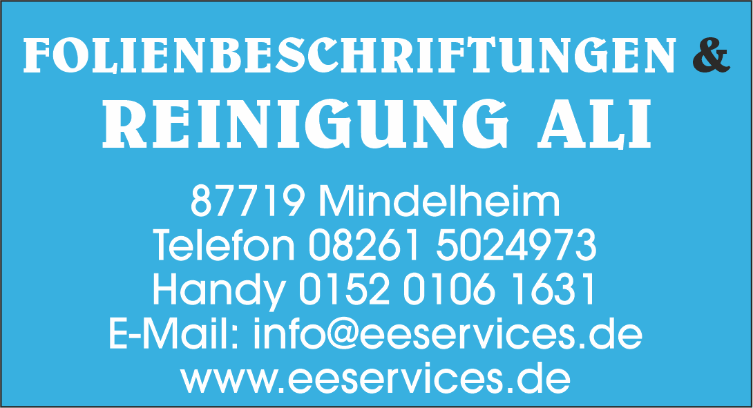 Folienbeschriftungen & Reinigung Ali